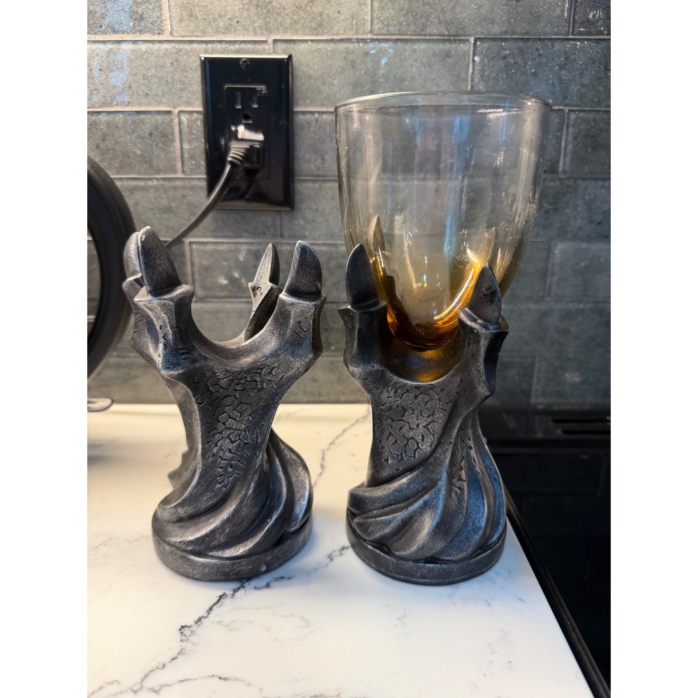 Game of Thrones Dragon Claw Goblet Set HBO Silver Amber Fantasy Barware 2014